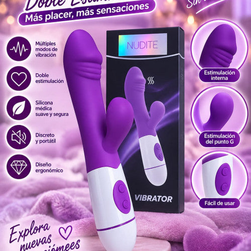 Vibrador doble estimulación NUDITE color morado